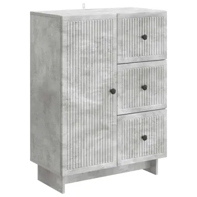 vidaXL Strani šal Betonsko siva 66 x 34,5 x 90 cm Inženirski les