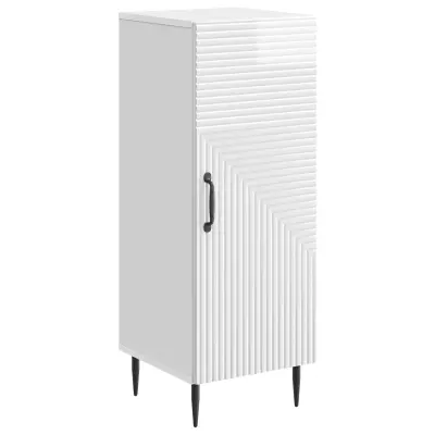 vidaXL Strani šal Bela visok sijaj 33 x 34,5 x 89,5 cm Inženirski les