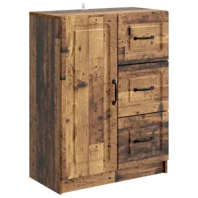 vidaXL Strani šal s predalom Star les 66 x 34,5 x 87 cm Inženirski les