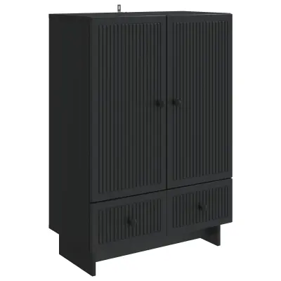 vidaXL Strani šal Črna 66 x 34,5 x 95 cm Konstruirano leseno