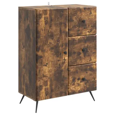 vidaXL Strani šal Dimljen hrast 66 x 34,5 x 90 cm Inženirski les