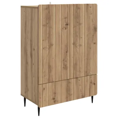 vidaXL Strani šal Artisan hrast 66 x 34,5 x 97 cm Inženirski les