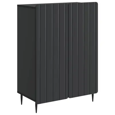 vidaXL Strani šal Črna 66 x 34,5 x 92 cm Inženirski les