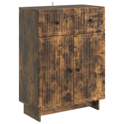 vidaXL Strani šal Dimljen hrast 66 x 34,5 x 90 cm Inženirski les