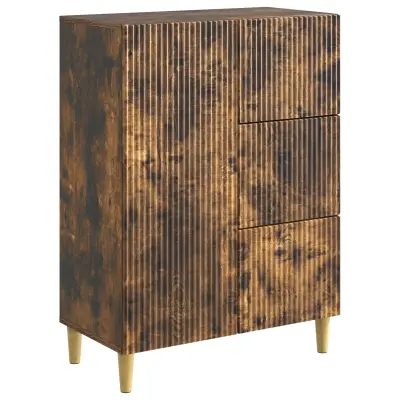 vidaXL Strani šal Dimljen hrast 66 x 34,5 x 90 cm Inženirski les