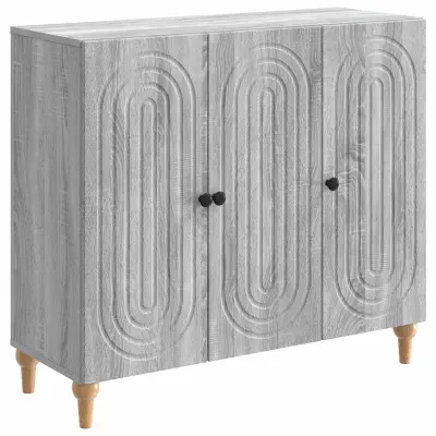 vidaXL Strani šal Siva Sonoma 89 x 34,5 x 80 cm Inženirski les