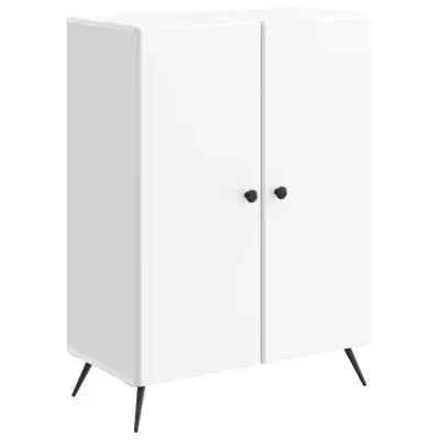 vidaXL Strani šal Bela visok sijaj 66 x 34,5 x 90 cm Inženirski les