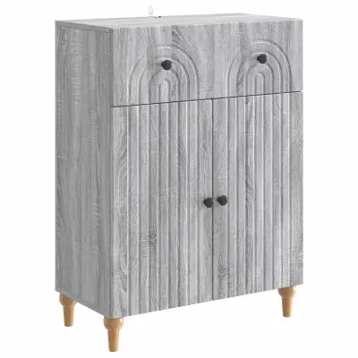 vidaXL Strani šal Siva Sonoma 66 x 34,5 x 90 cm Inženirski les