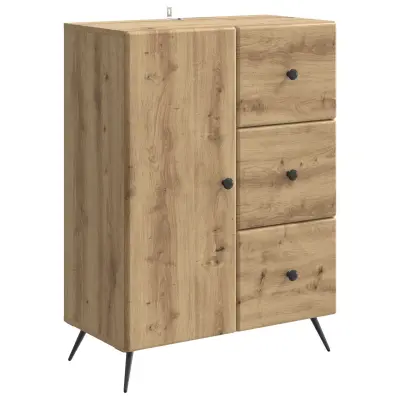 vidaXL Strani šal Artisan hrast 66 x 34,5 x 90 cm Inženirski les