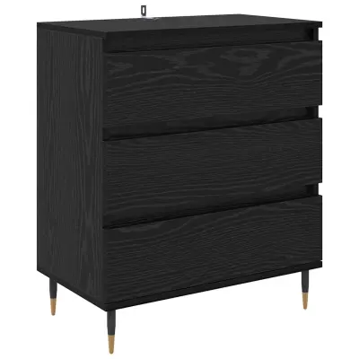 vidaXL Strani šal Črna Orehovina 60 x 35 x 70 cm Konstruiran les