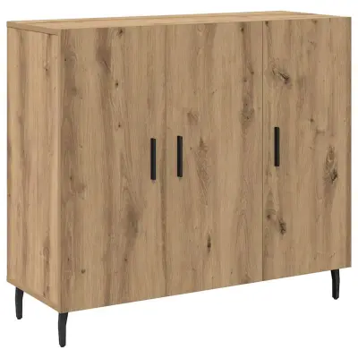 vidaXL Strani šal Umetni hrast 90 x 34 x 80 cm Konstruiran les