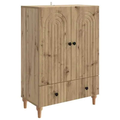 vidaXL Strani šal Artisan hrast 66 x 34,5 x 95 cm Inženirski les