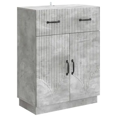 vidaXL Strani šal Betonsko siva 66 x 34,5 x 87 cm Inženirski les