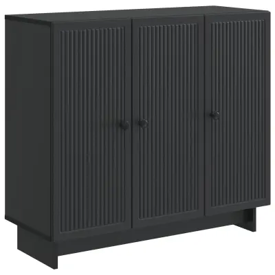 vidaXL Strani šal Črna 89 x 34,5 x 80 cm Inženirski les