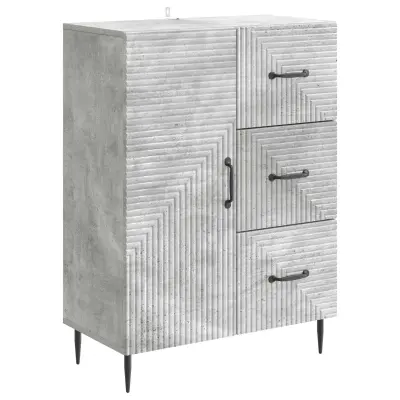 vidaXL Strani šal Betonsko siva 66 x 34,5 x 89,5 cm Inženirski les