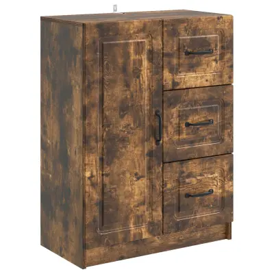 vidaXL Strani šal Dimljen hrast 66 x 34,5 x 87 cm Inženirski les