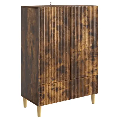 vidaXL Strani šal Dimljen hrast 66 x 34,5 x 95 cm Inženirski les