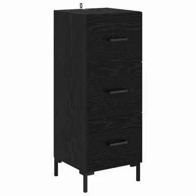 vidaXL Strani šal Črna Orehovina 34,5 x 34 x 90 cm Konstruiran les
