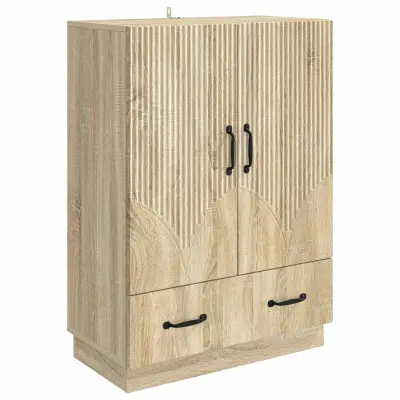 vidaXL Strani šal Sonoma hrast 66 x 34,5 x 92 cm Inženirski les