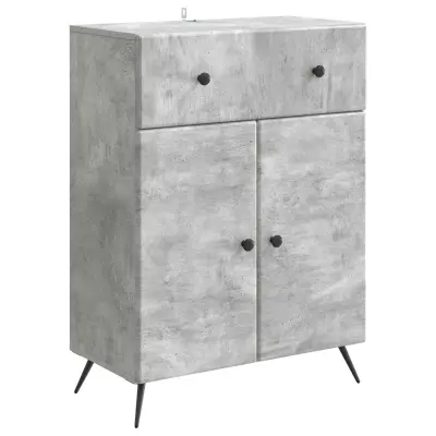 vidaXL Strani šal Betonsko siva 66 x 34,5 x 90 cm Inženirski les