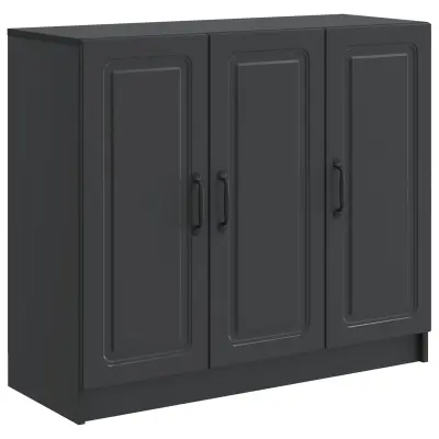 vidaXL Strani šal Črna 89 x 34,5 x 77 cm Inženirski les