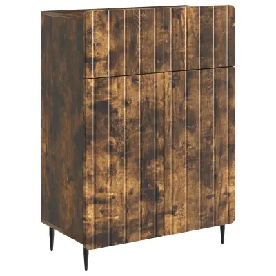 vidaXL Strani šal Dimljen hrast 66 x 34,5 x 92 cm Inženirski les