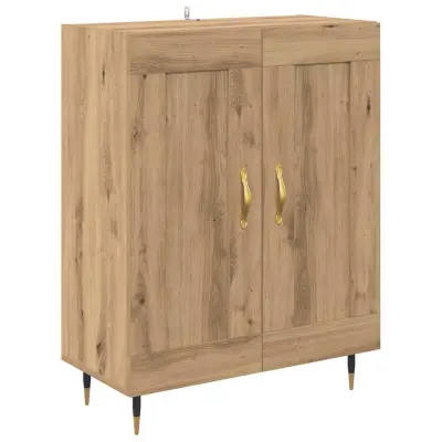 vidaXL Strani šal Umetni hrast 69,5 x 34 x 90 cm Konstruiran les