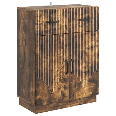 vidaXL Strani šal Dimljen hrast 66 x 34,5 x 87 cm Inženirski les