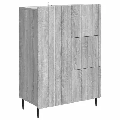 vidaXL Strani šal Siva Sonoma 66 x 34,5 x 91,5 cm Inženirski les
