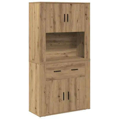 vidaXL Visok bife artisan hrast 80 x 33 x 150 cm Konstruiran les