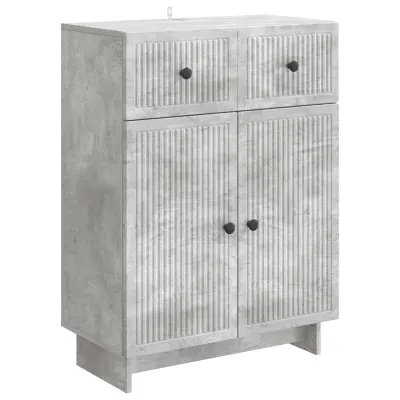 vidaXL Strani šal Betonsko siva 66 x 34,5 x 90 cm Inženirski les