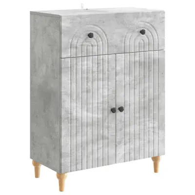 vidaXL Strani šal Betonsko siva 66 x 34,5 x 90 cm Inženirski les