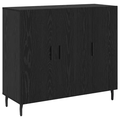 vidaXL Strani šal Črna Orehovina 90 x 34 x 80 cm Konstruiran les