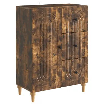 vidaXL Strani šal Dimljen hrast 66 x 34,5 x 90 cm Inženirski les