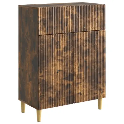 vidaXL Strani šal Dimljen hrast 66 x 34,5 x 90 cm Inženirski les