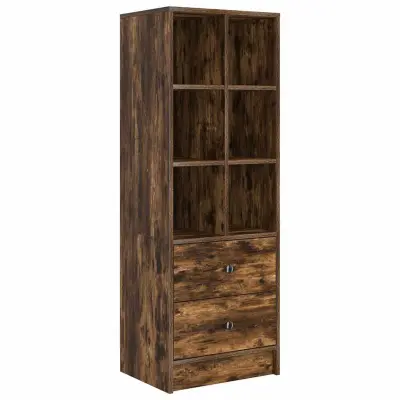 vidaXL Visok predalnik s predalom Dimljeni oreh 45,5 x 34 x 127 cm