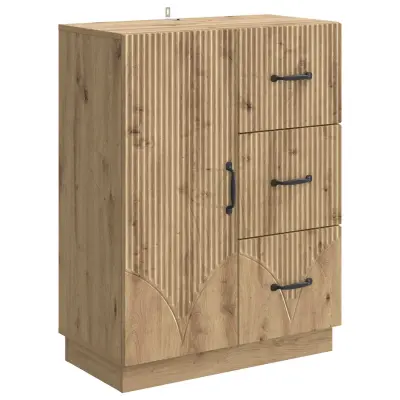 vidaXL Strani šal Artisan hrast 66 x 34,5 x 87 cm Inženirski les