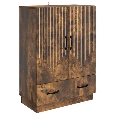 vidaXL Strani šal Dimljen hrast 66 x 34,5 x 92 cm Inženirski les