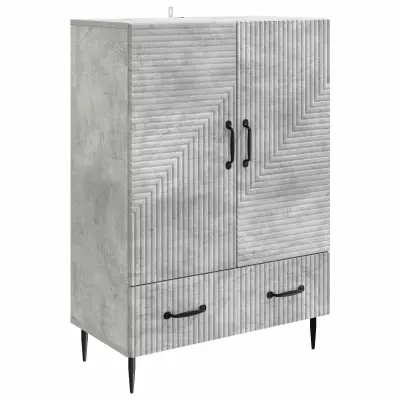 vidaXL Strani šal Betonsko siva 66 x 34,5 x 95 cm Inženirski les