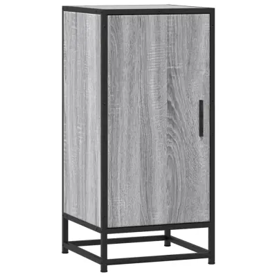 vidaXL Komoda siva sonoma 35,5x35x76 cm inženirski les in kovina