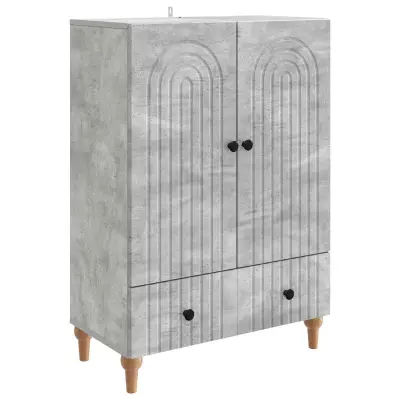 vidaXL Strani šal Betonsko siva 66 x 34,5 x 95 cm Inženirski les