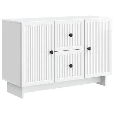 vidaXL Strani šal Bela visok sijaj 89 x 34,5 x 60 cm Inženirski les