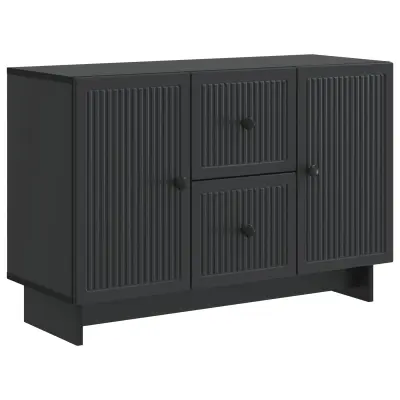 vidaXL Strani šal s predalom Črna 89 x 34,5 x 60 cm Inženirski les