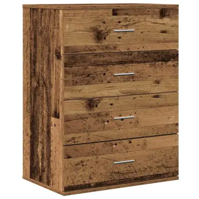 vidaXL Strani šal s predalom Star les 60 x 39 x 80 cm Konstruiran les