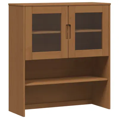 vidaXL huter Karamelna 90 x 35 x 100 cm Masivni bor in kaljeno steklo