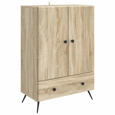 vidaXL Strani šal Sonoma hrast 66 x 34,5 x 95 cm Inženirski les