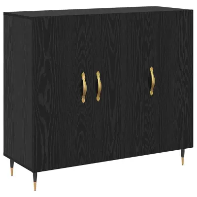 vidaXL Strani šal Črna Orehovina 90 x 34 x 80 cm Konstruiran les