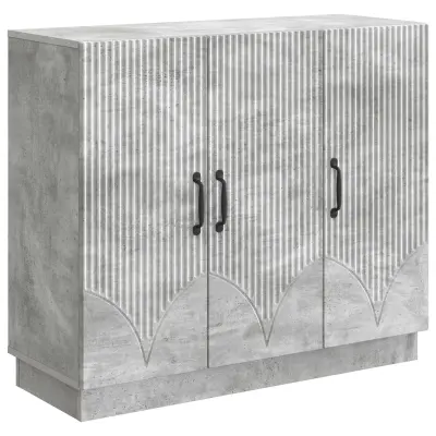 vidaXL Strani šal Betonsko siva 89 x 34,5 x 77 cm Inženirski les