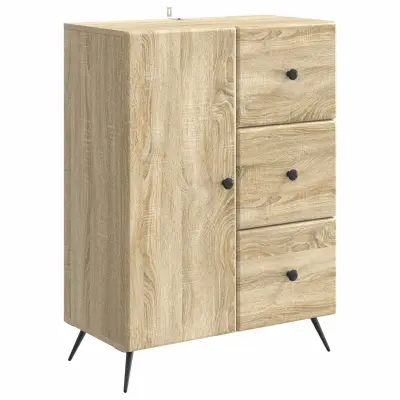 vidaXL Strani šal Sonoma hrast 66 x 34,5 x 90 cm Inženirski les