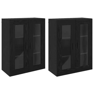 vidaXL Ogreti omarice 2 pcs Črni hrast 69,5 x 34 x 90 cm
